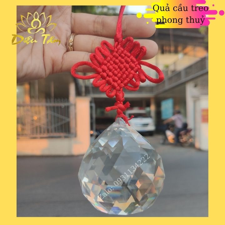 Ball hanging feng shui polygon Crystal multicolour rope mind the home decoration door size 4CM
