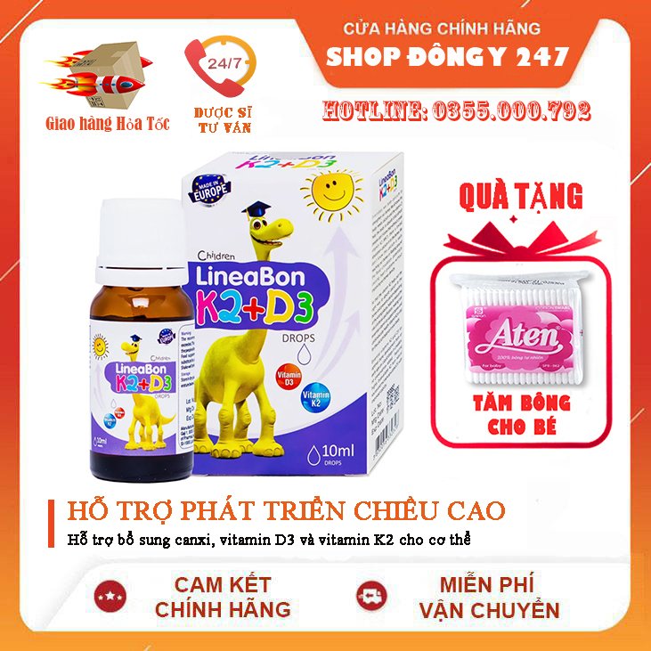 Vitamin D3 K2 lineabon tăng chiều cao cho trẻ