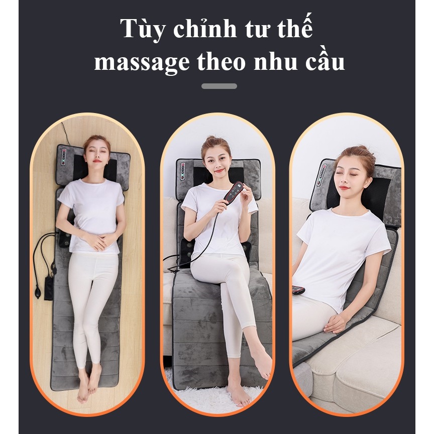 ☃❦☋ Đệm Massage Toàn Thân Hồng Ngoại RULAX Đa Điểm Rung Cao Cấp - Tặng Túi Thảo Dược (image 6)