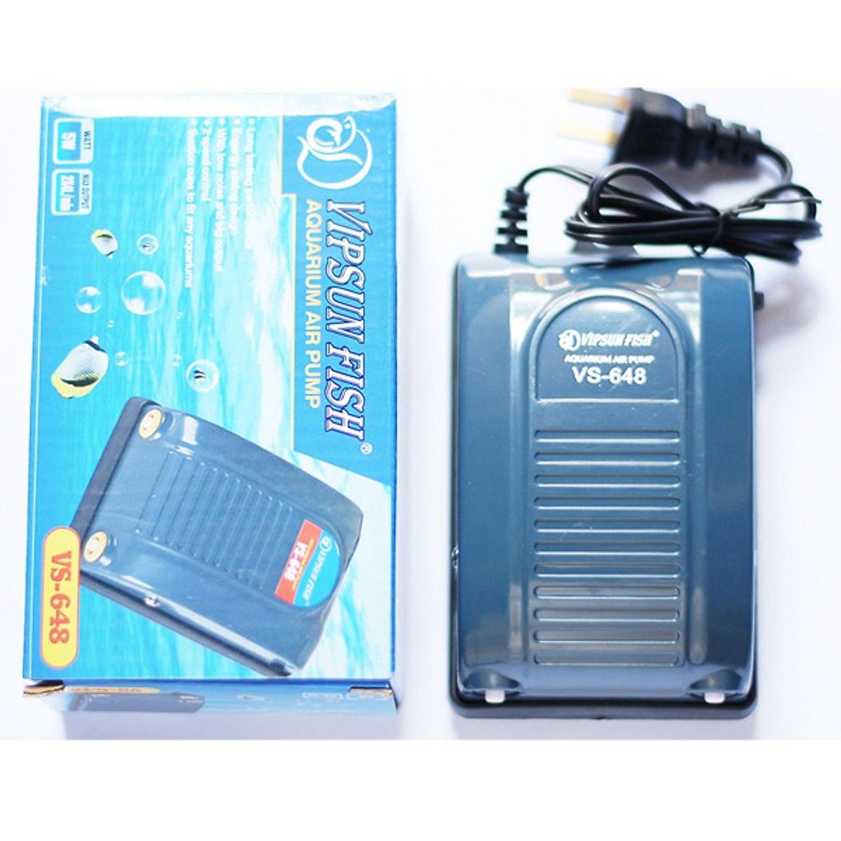 [Freeship+HCM+Luckyfish94]  MÁY SỦI OXY 2 VÒI VIPSUN VS-648 CHO BỂ CÁ A240.