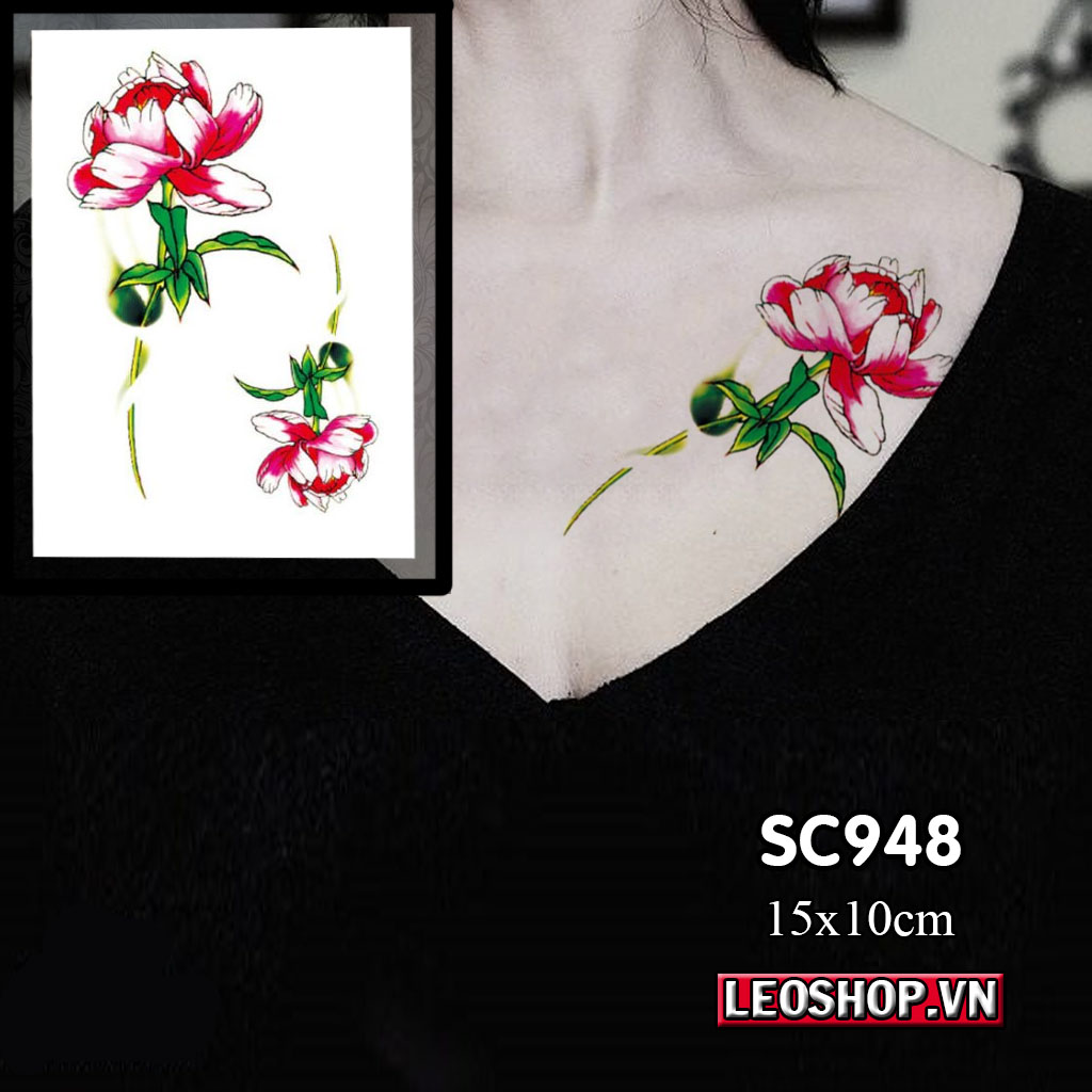 Hình Xăm Dán Nhỡ Hoa Bướm (15x10cm)