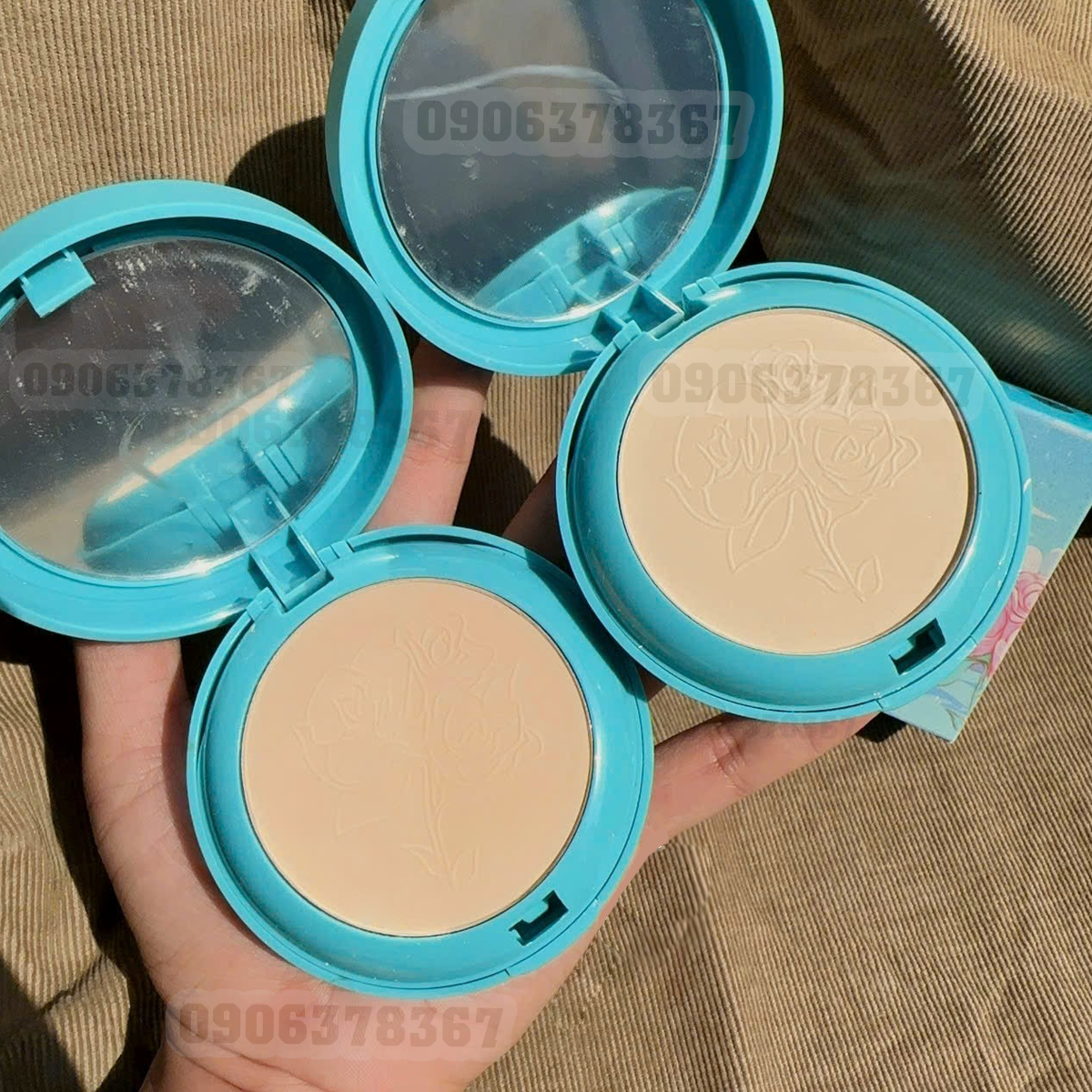Phấn nền makeup 2 tầng Karite Flower Bông Xanh