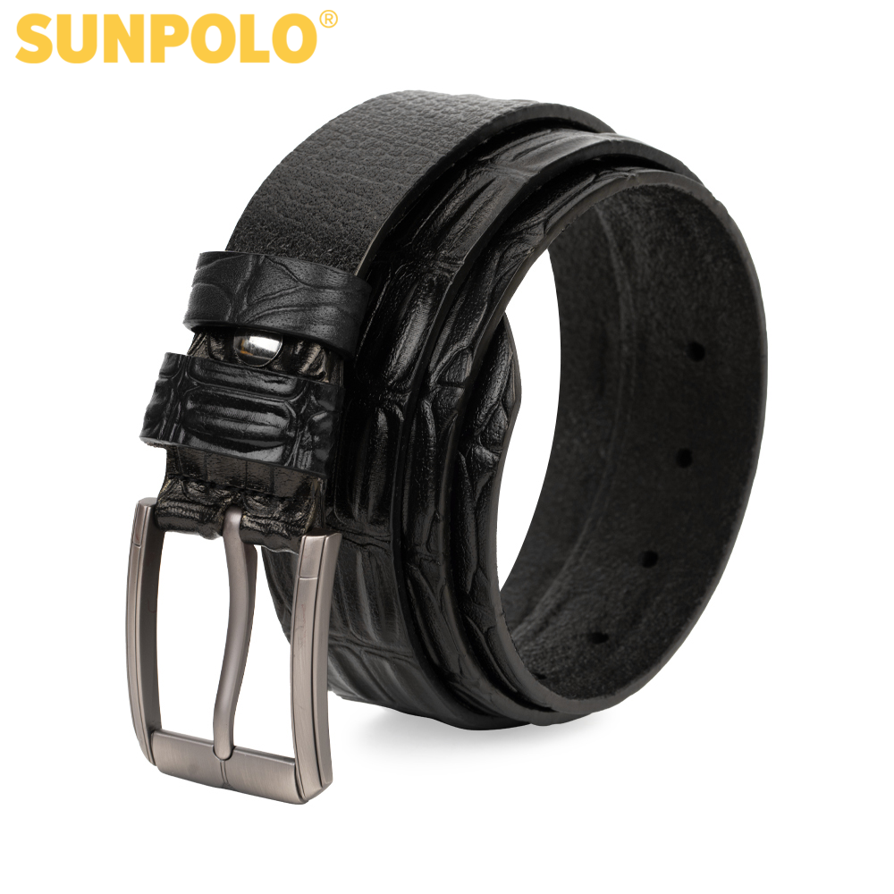 Thắt lưng nam da bò SUNPOLO khóa lỗ BSBK52