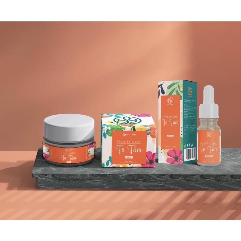 Combo serum và kem nano collagen tơ tằm cỏ lành
