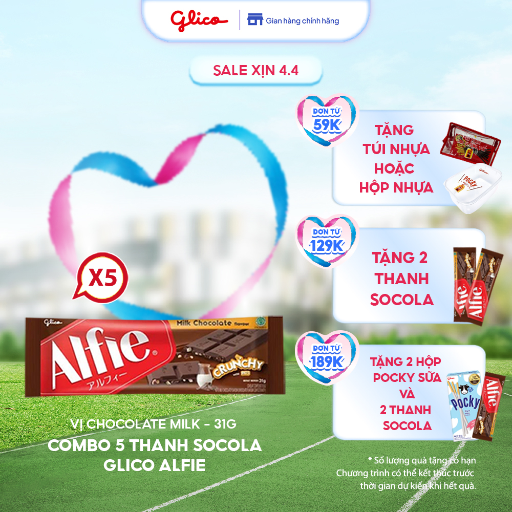 Combo 5 Socola Dạng Thanh Glico Alfie