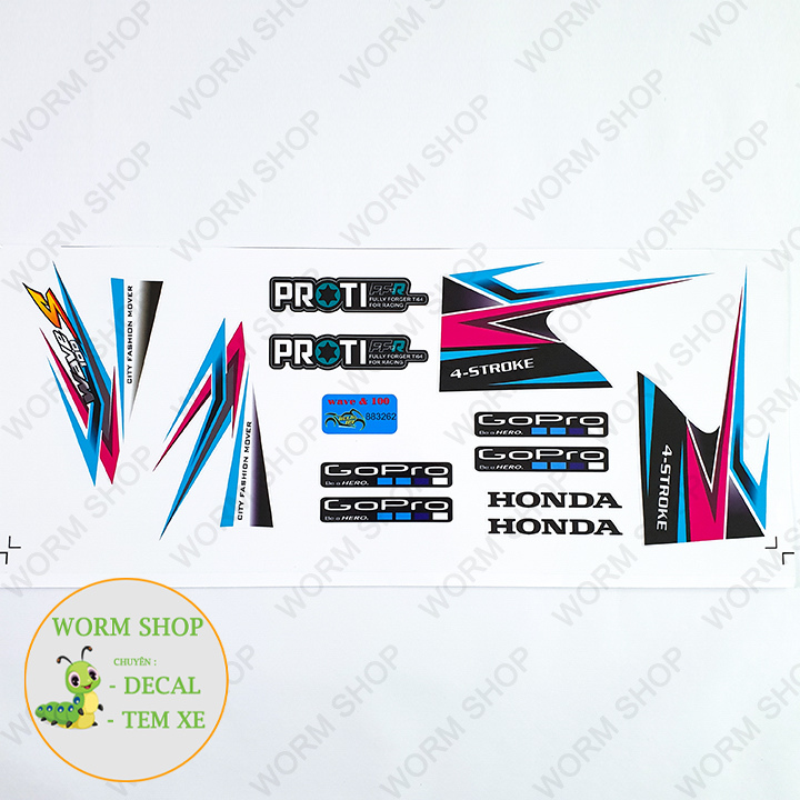 Tem Rời Wave alpha 100 ( Đời 2006 - 2016 ) - Tem 3 lớp chống phai màu