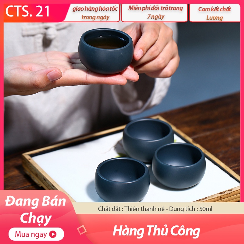 Chén trà tử sa nghi hưng - lục nê - dung tích 50ml