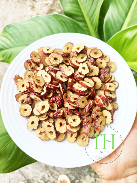 [HÀNG LOẠI 1] TÁO ĐỎ CẮT LÁT sấy khô giòn 100g đỏ, đều, đẹp, chính hãng