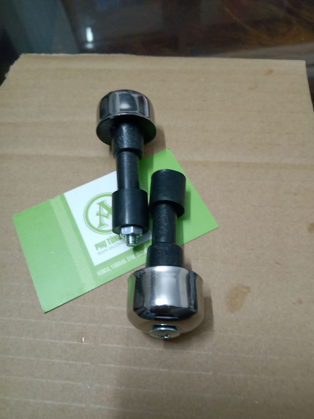 Cục gù tay lái xe Wave dài bạc ( 1 cặp ) bọc Inox