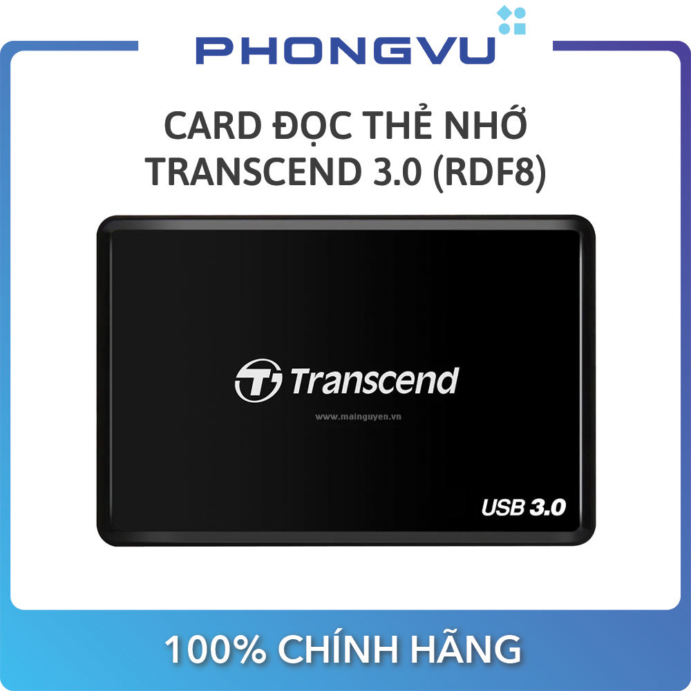 Card đọc thẻ nhớ Transcend 3.0 RDF8 - Bảo hành 12 tháng