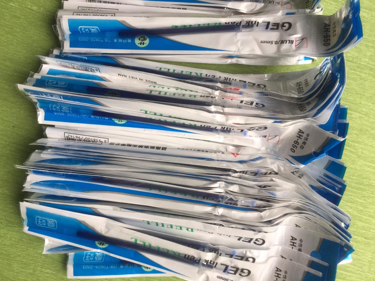 Bộ 200 ruột bút gel 0.5 mm mực Tím- mực xanh