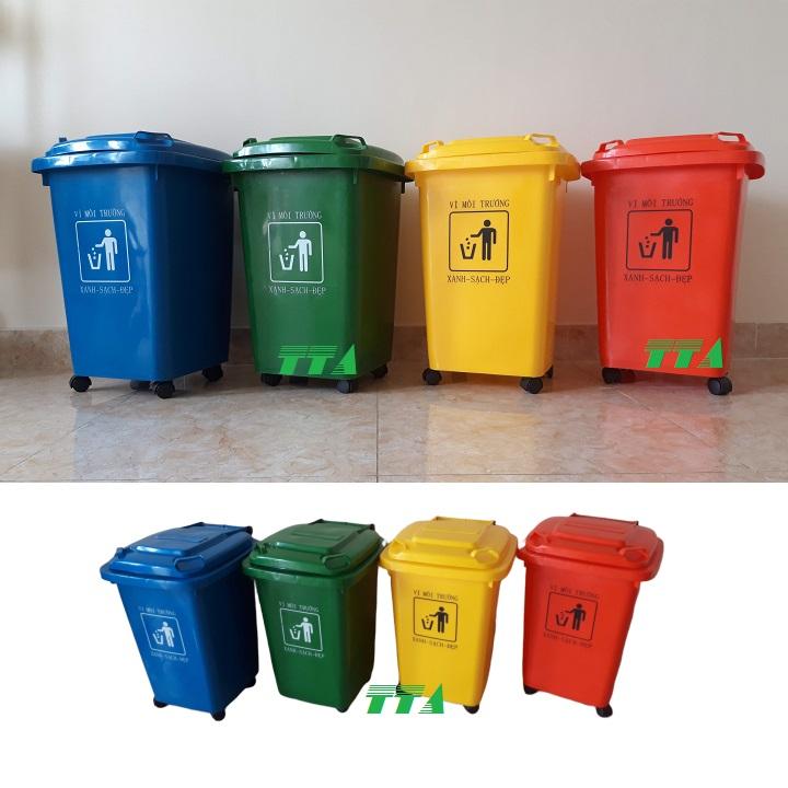 Thùng rác nhựa 60 lít màu