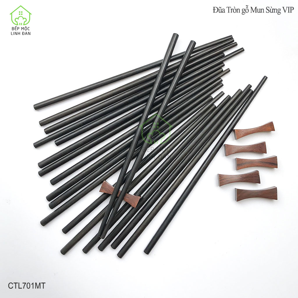 Đũa Gỗ Mun Sừng Cao Cấp Siêu Sạch [CTL701MT] Bộ 10 Đôi Tròn