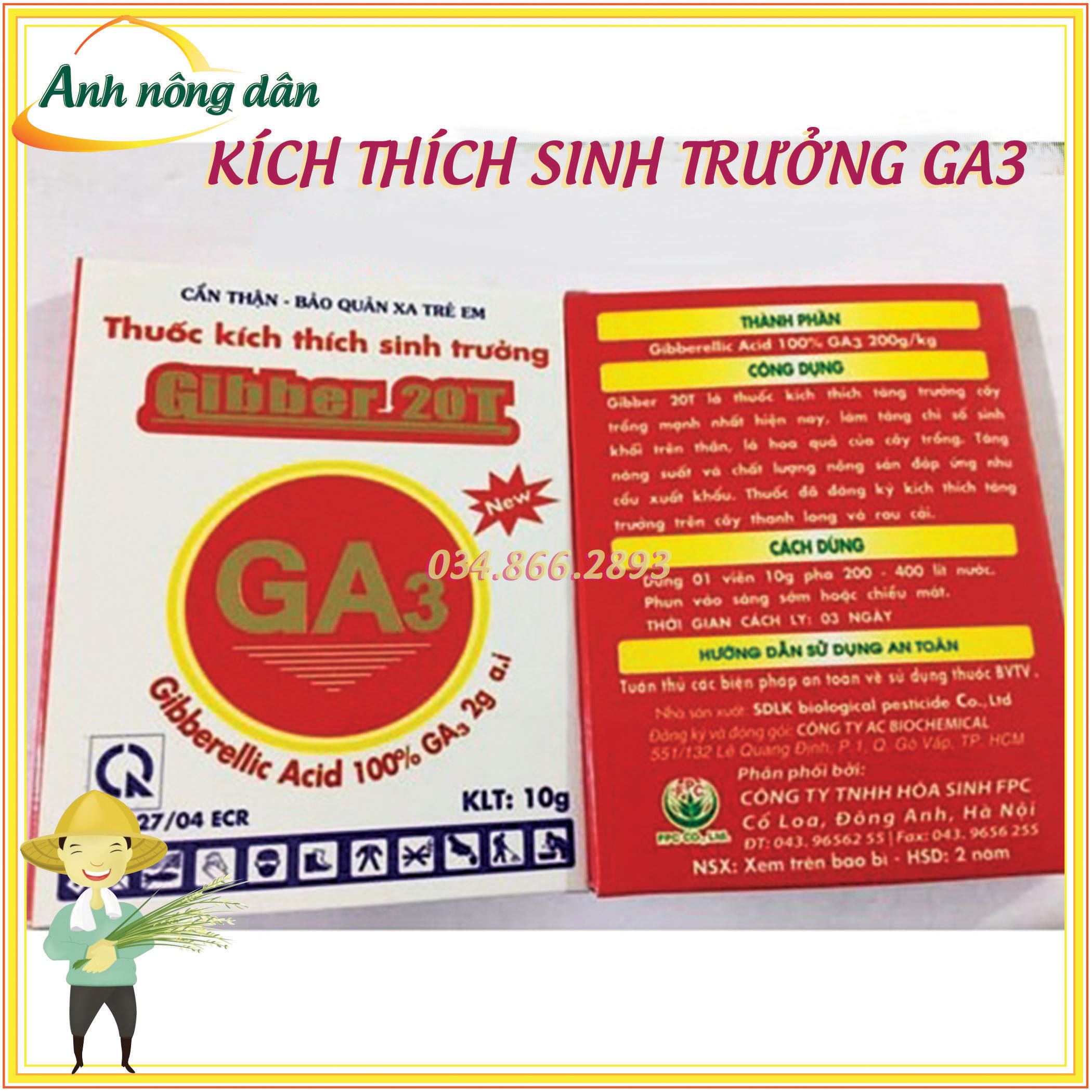 Viên sủi GA3 20TB - kích thích sinh trưởng