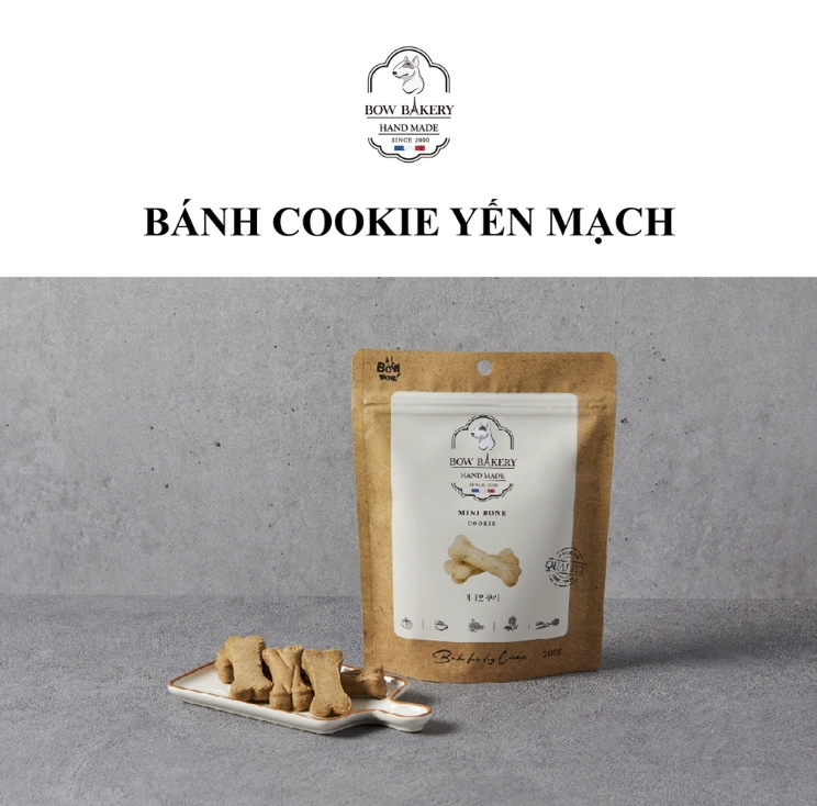 BÁNH COOKIE YẾN MẠCH BOWWOW CHO CHÓ 200GR