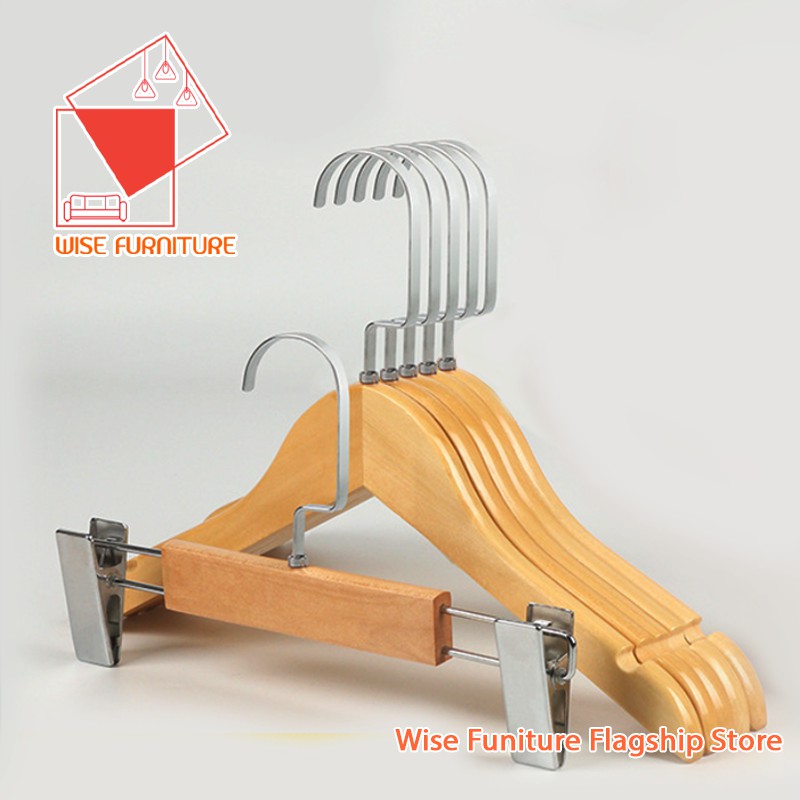 Móc Gỗ Trẻ Em Vàng Tròn, Kẹp Trẻ Em Gỗ Vàng, Mắc Kẹp Treo Quần Áo.