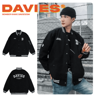 Áo bomber local brand đẹp Davies - Black Daviesism Khaki Bomber Jacket thumbnail