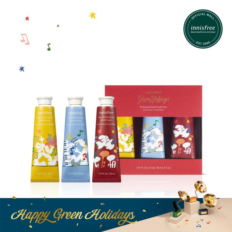 [Phiên bản Green Holidays 2019] Bộ 3 kem dưỡng da tay innisfree Perfumed Hand Cream Set