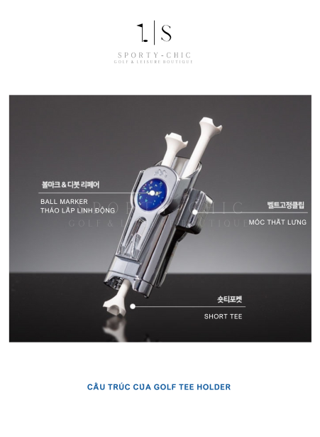 골프 티홀더_초경량 초간단_탈부착_롱티 숏티 포함_한국 수입 정품 [Korea] Tee Golf Holder Ghim Nhỏ Đựng Golf Tee Đeo Thắt Lưng Hàn Quốc