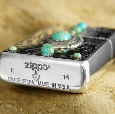 Bật lửa Zippo Khảm Dá Quý Phiên Bản Vỏ Dày Chất Liệu Bạc Ấn Độ
