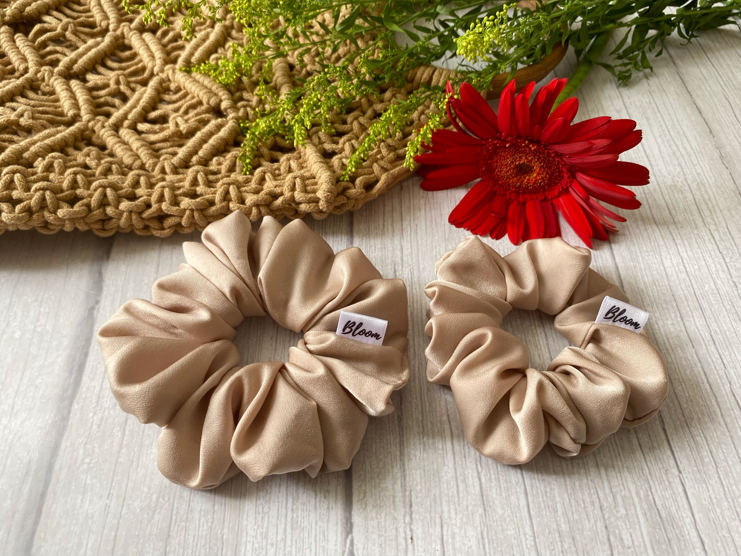 Dây cột tóc lụa ngọc trai màu nude Standard_ Scrunchies