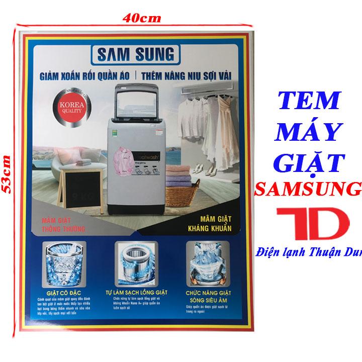 Tem dán máy giặt SAMSUNG, tem dán máy giặt, tem SAMSUNG