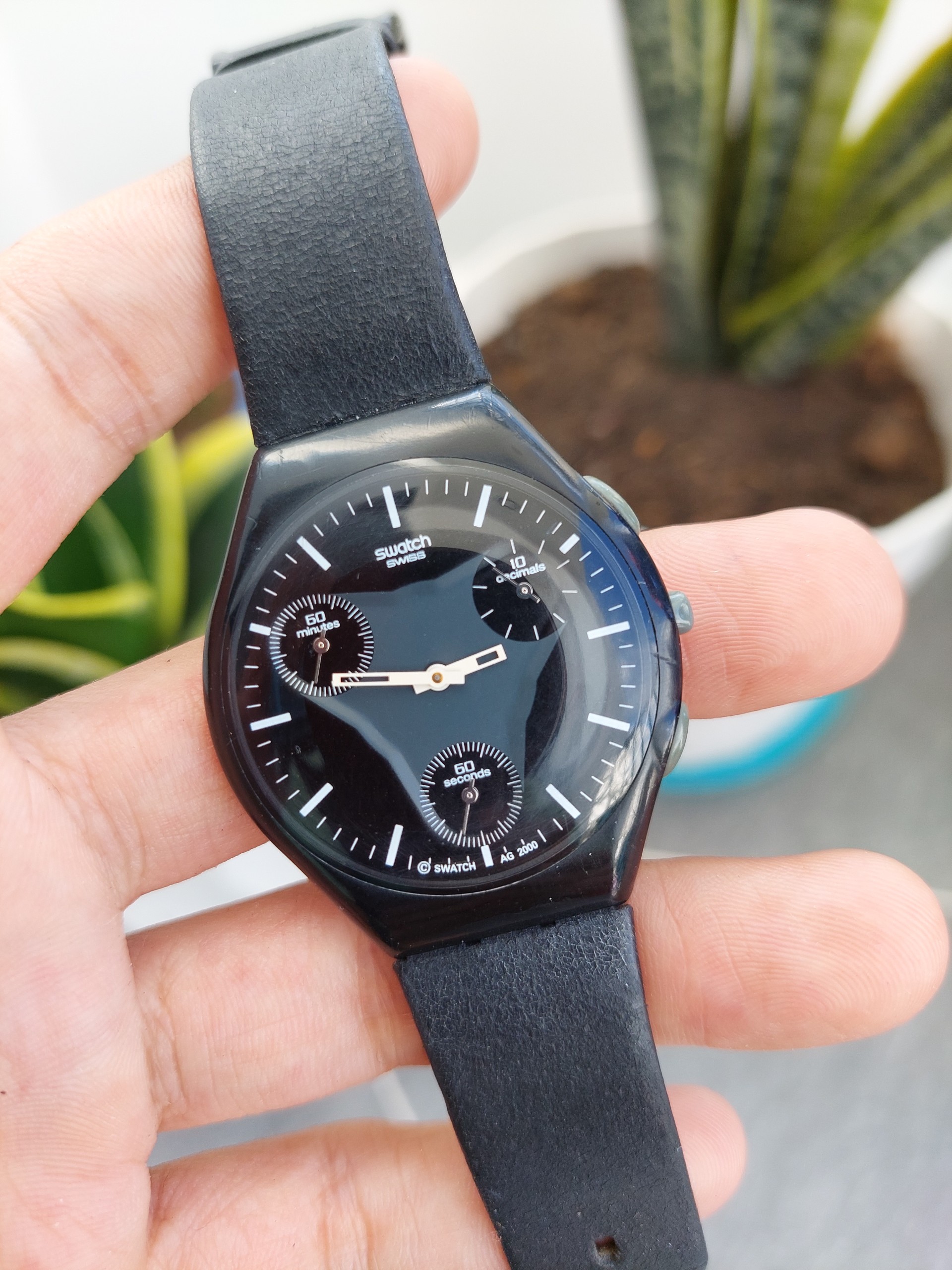 Đồng hồ Thuỵ Sỹ nam Swatch 6 kim siêu mỏng chạy pin hàng Si