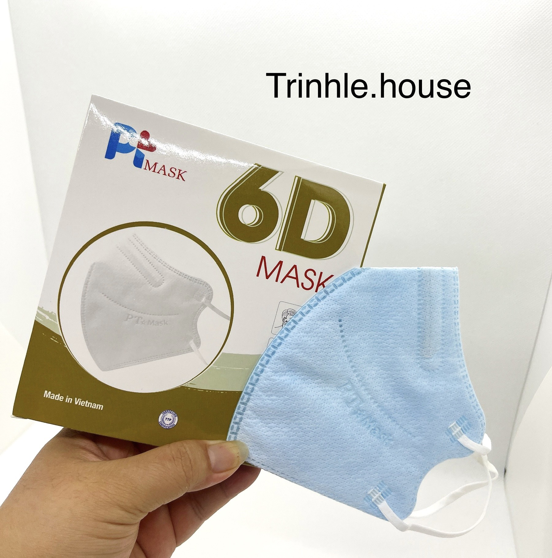 Combo 100 cái khẩu trang y tế kháng khuẩn 6D PT Mask Phương Tuyến màu trắng, xám.