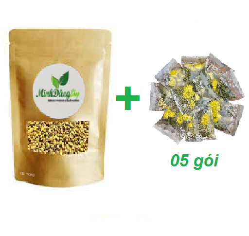 Nụ Hoa Hòe Nếp - Trà nụ hoa hòe giúp dưỡng tâm an thần, trấn an hệ tim mạch giúp người dùng đi vào giấc ngủ sâu, ngủ ngon giấc.
