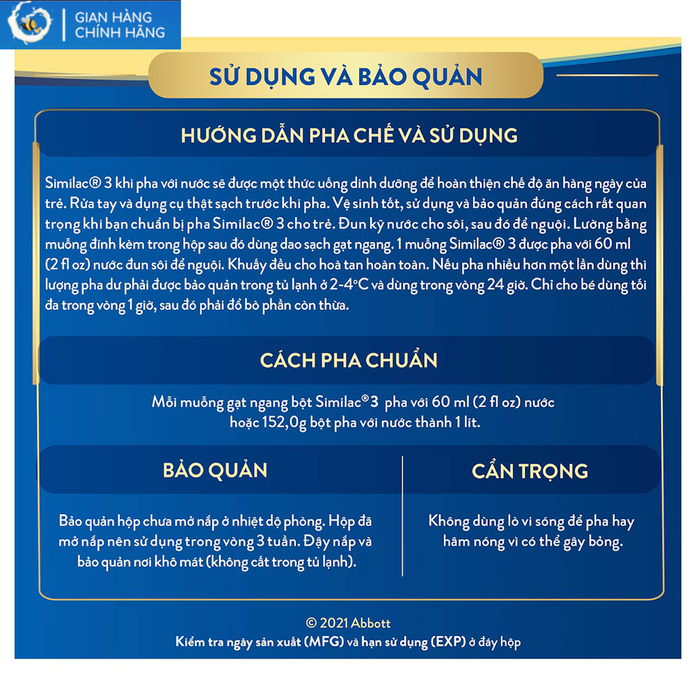 Sữa Bột Similac 3 Hương Vani 400g,900g