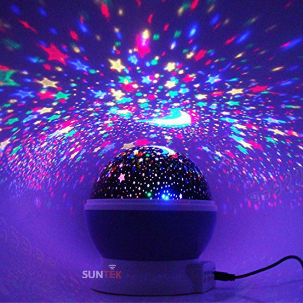 Đèn xoay bầu trời trăng sao Đèn chiếu sao bầu trời tự xoay 360 độ Đèn LED chiếu với khung cảnh bầu trời đầy sao Đèn LED Máy Chiếu Bầu Trời Đêm Hình Trăng Sao Đèn ngủ chiếu sao bầu trời