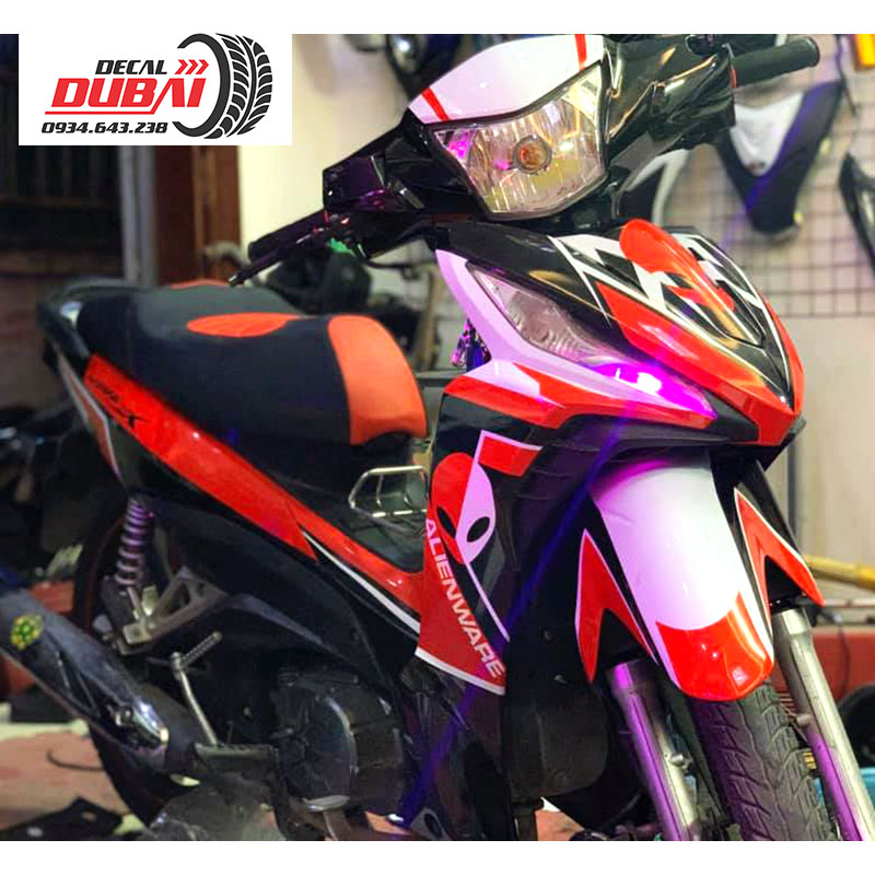 Tem Xe Wave RSX 2011 Đỏ Trắng Người Nhện