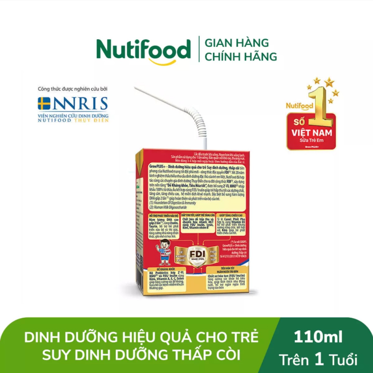 (Expiration Date May 2026) (New Model) Combo 2 Boxes of 96 Boxes of Nutifood Growplus+ Ready-To-Drink Milk for Malnourished Children 110ml Red.
