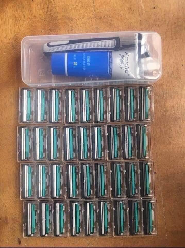SET DAO CẠO RÂU + 36 LƯỠI DAO CẠO THAY THẾ