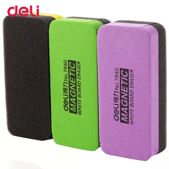 Đồ Lau Bảng Trắng DELI 7840 Có Nam Châm Tiện Lợi - Mút Bôi Bảng DELI Chính Hãng