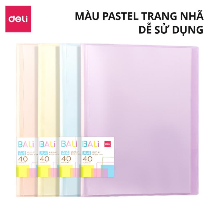 File Tài Liệu File Lá Học Sinh Deli Đa Năng A4 Bìa Kẹp Lá Tệp Đựng Tài Liệu Đựng File Siêu Âm 20 30 40 Lá Màu Pastel - Hình ảnh 7