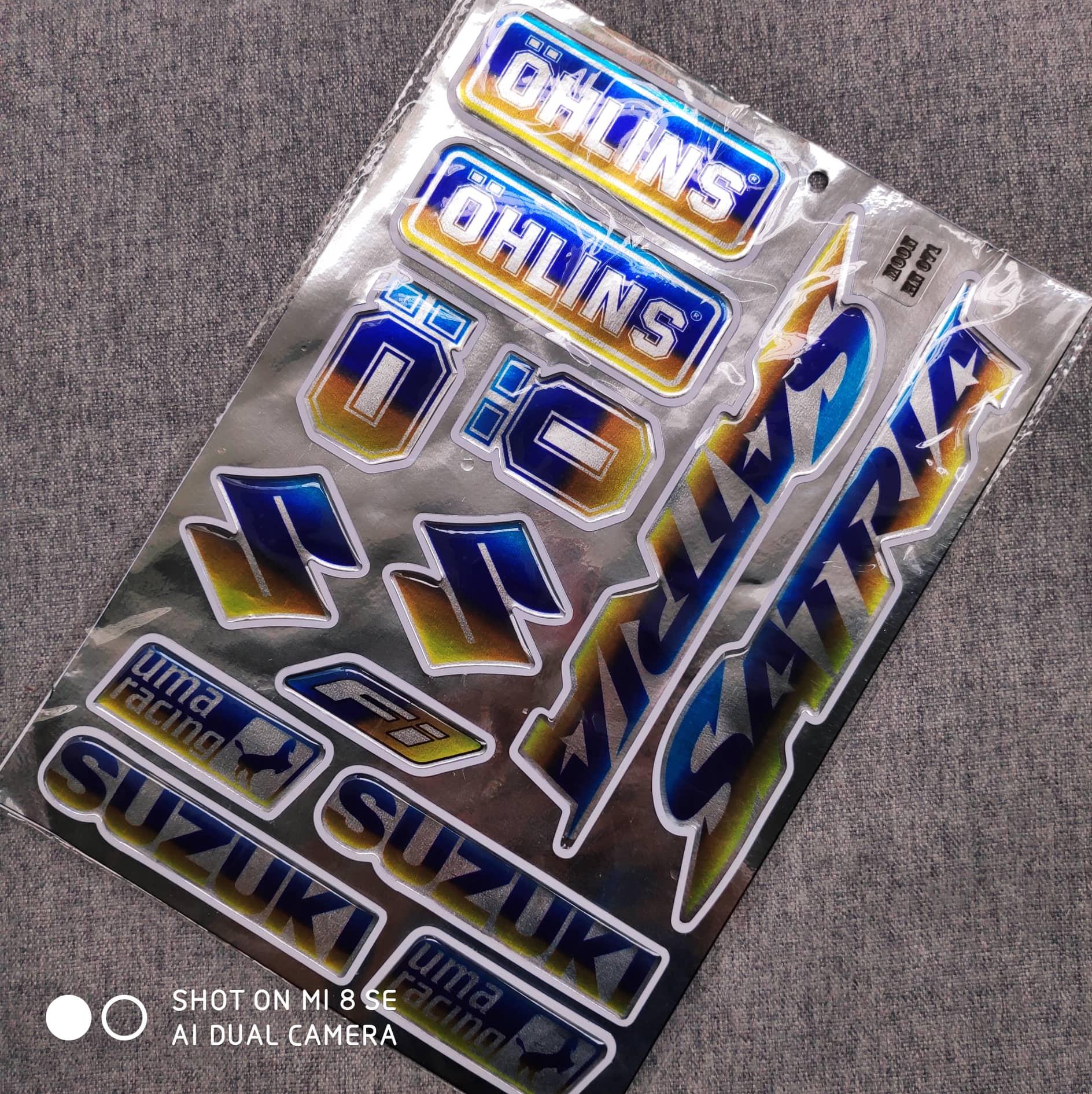 [HCM][NOTE] BẢNG TEM SATRIA CHỮ NỔI NHIỀU LOGO ĐỘC ĐÁO.