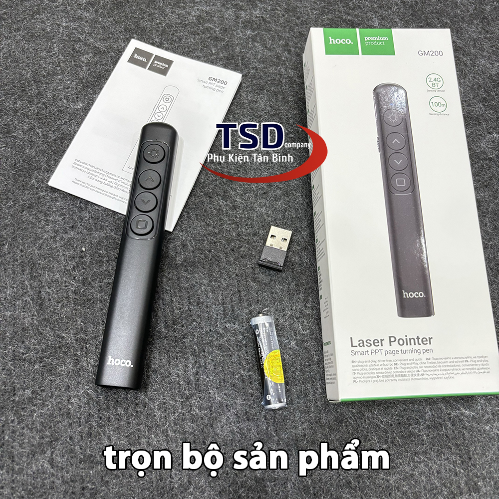 Bút Trình Chiếu Laser Hoco GM200 Wireless Presenter Chính Hãng