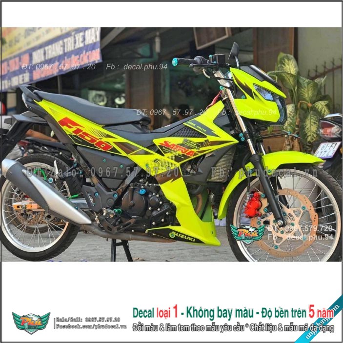 Tem rời Satria Vàng Chanh đen Hàng loại 1.