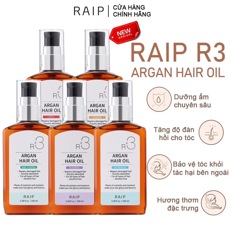 TINH DẦU DƯỠNG TÓC R_3 AGAN HAIR OIL RAIP 100ml dưỡng mềm mượt hương thơm lâu cấp ẩm bóng tóc chắc và khỏe