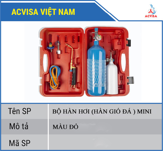 Bộ Hàn Hơi (Hàn Gió Đá) Mini Màu Đỏ