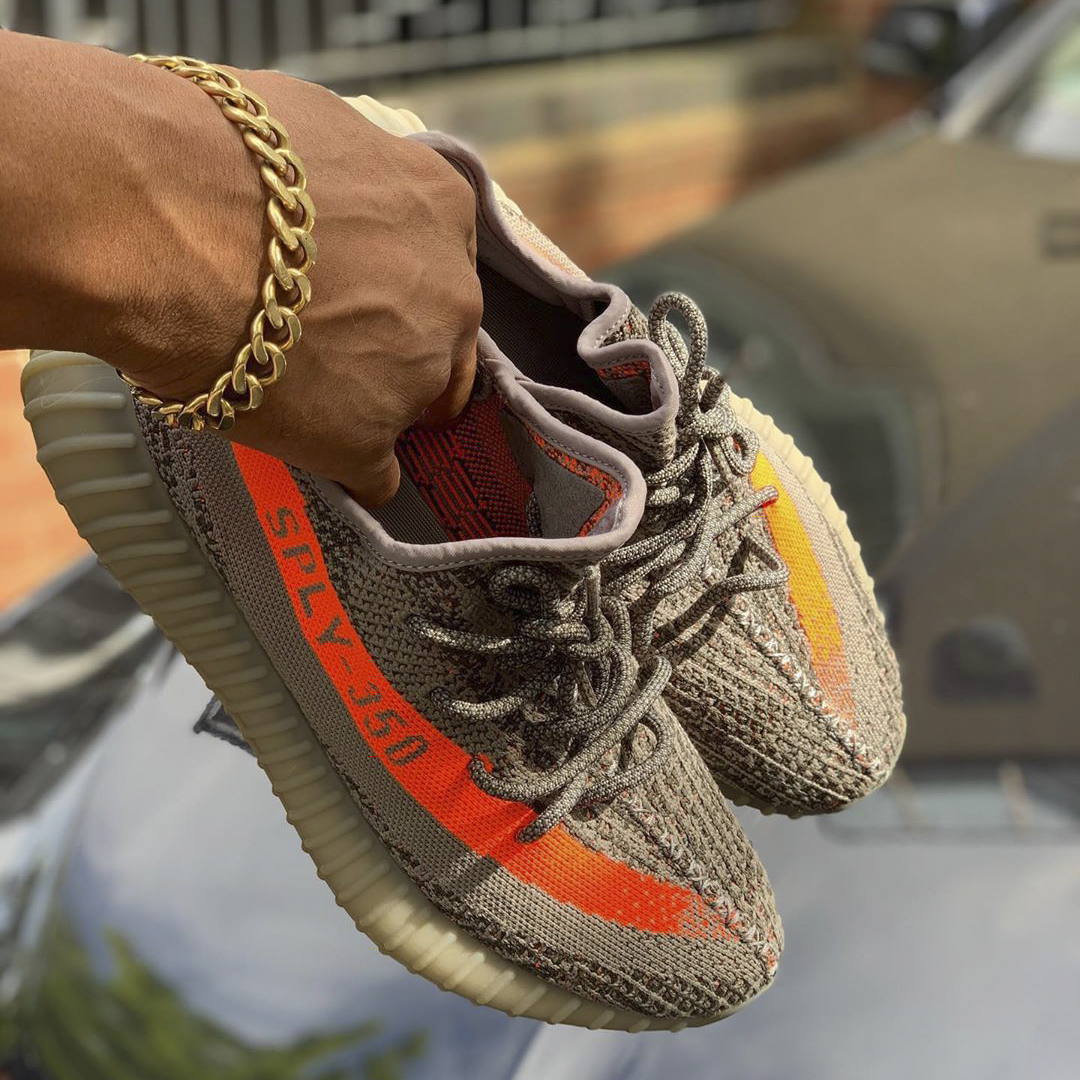 Giày thể thao nam nữ yeezy boost 350 v2 beluga xám vạch cam, yz 350 xám cam clever man store