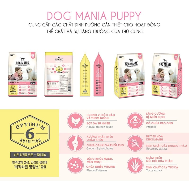 [1.5kg] Hạt Dog Mania Puppy Cho Chó Con