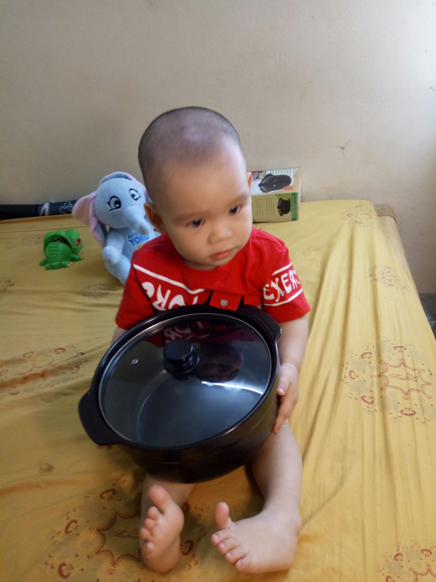 Nồi đất kho cá thịt 3.5L vung kính