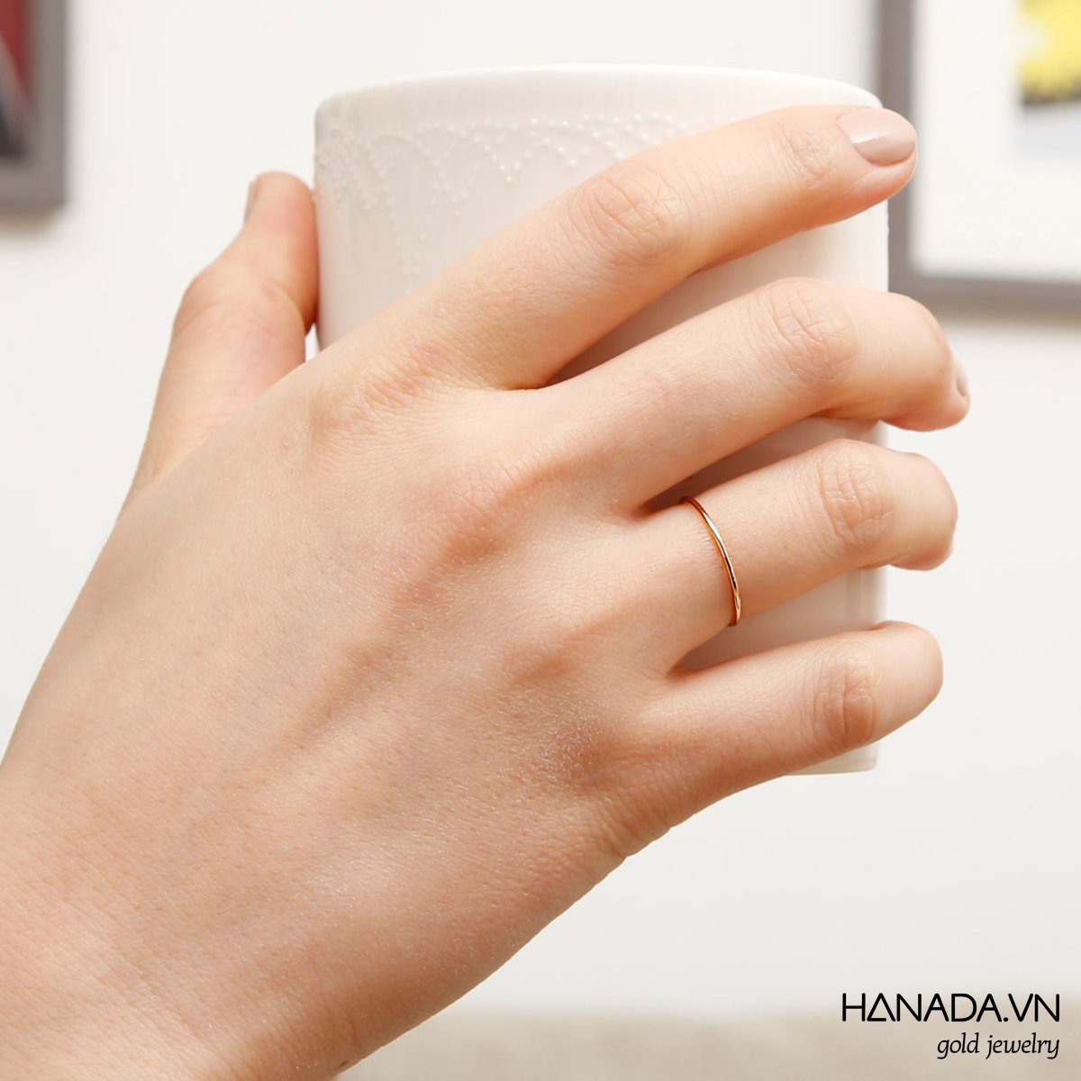 [HCM]Nhẫn Vàng 14K Hanada Nhẫn Trơn Mảnh