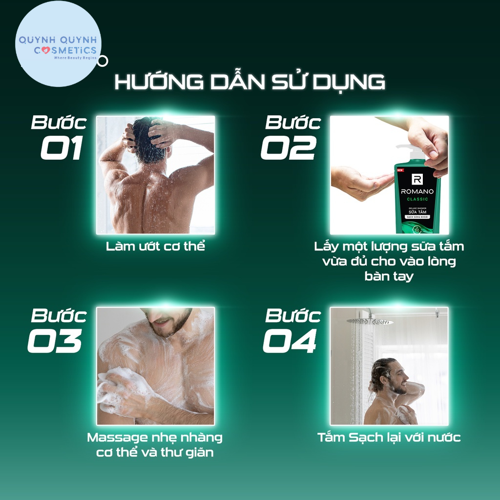 Sữa tắm Romano hương nước hoa 180g