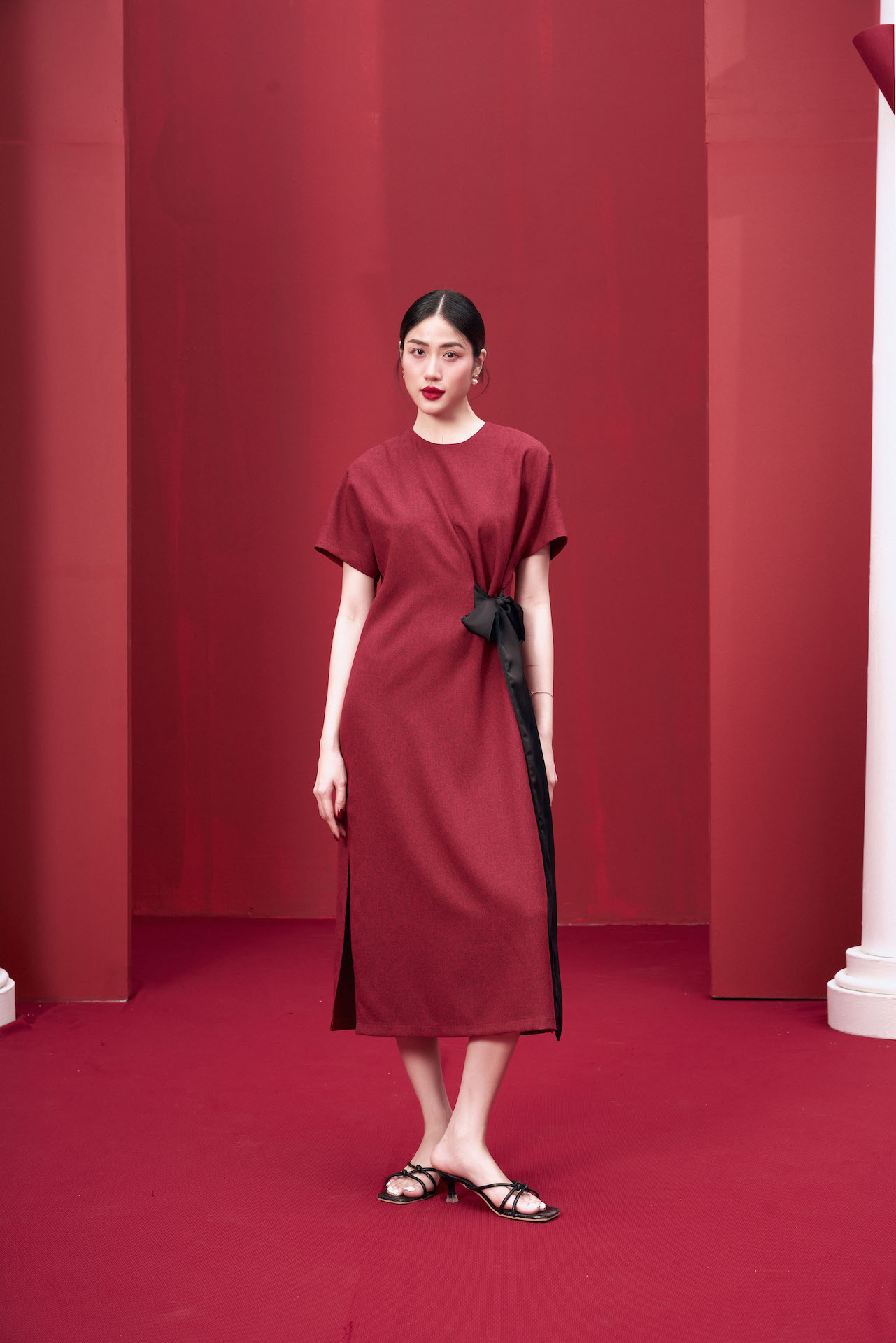 RẬP - Đầm Đỏ Nơ Đen - XMAS 20 - FS