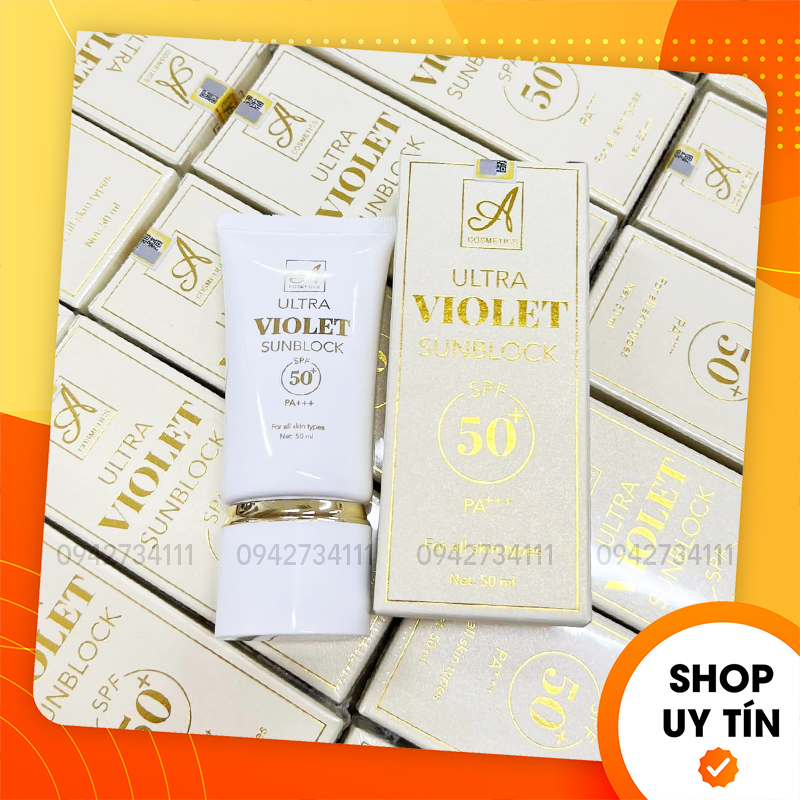 [Chính hãng] Kem chống nắng Ultra Violet A Cosmetics - Kem chống nắng chữ A SPF 50 - Mỹ phẩm Phương Anh