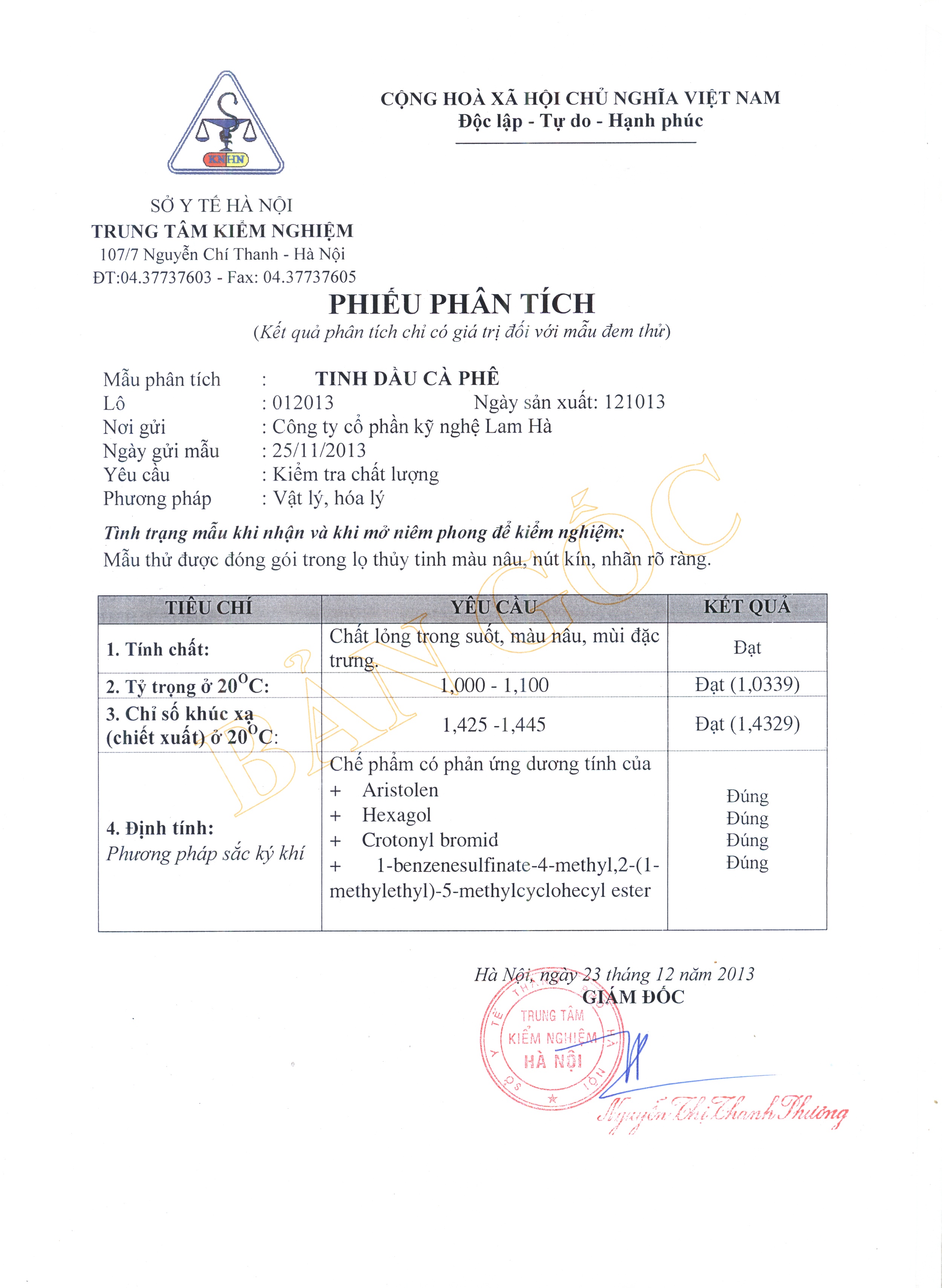 Tinh dầu Cà Phê 10ml Lam Hà