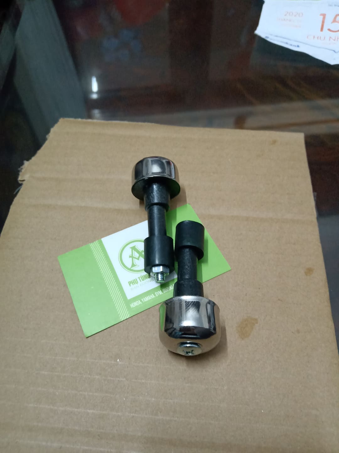 Cục gù tay lái xe Wave dài bạc ( 1 cặp ) bọc Inox